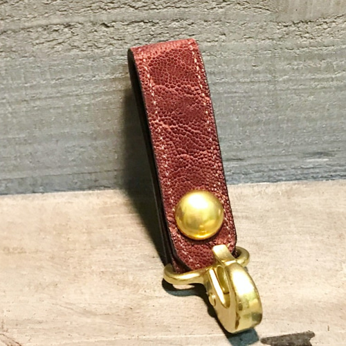 人気ランキング1位～（売れ筋商品） サドルレザー ゾウ革 キーループ 象革 手縫い ベルトキーループ キーチェーン