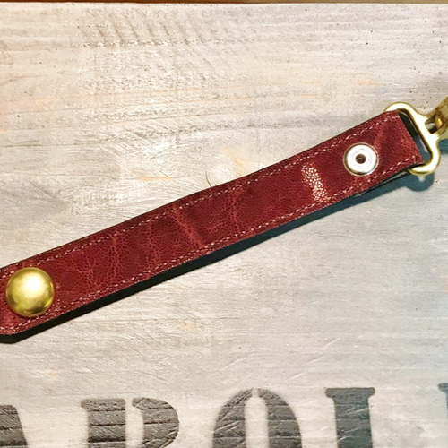 キーループ ゾウ革 サドルレザー 象革 ベルトキーループ 手縫い