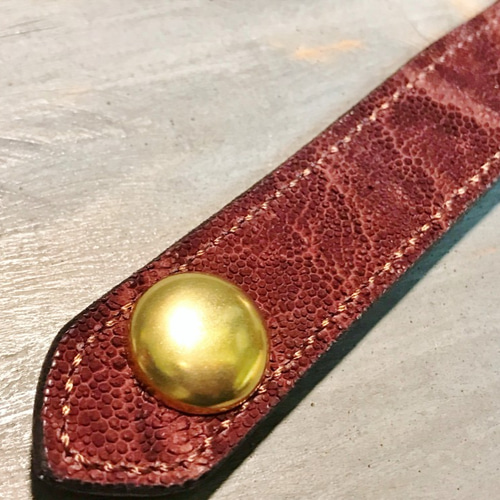 キーループ ゾウ革 サドルレザー 象革 ベルトキーループ 手縫い