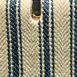 キーカバー アンティーク生地 鍵カバー ティッキング生地 1900年代 レザークラフト 革小物 手縫い 限定品 未使用 3枚目の画像