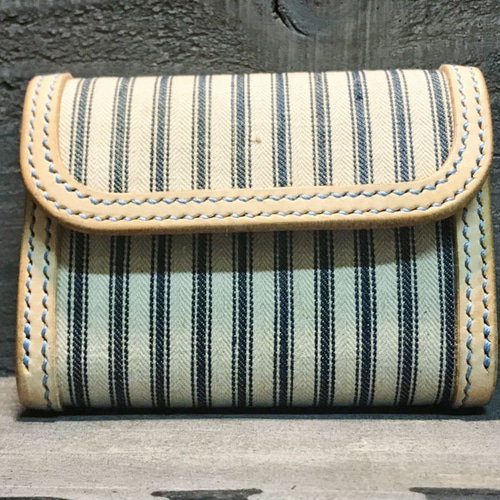 ハンドメイド、レザークラフト、コンパクト財布、イタリアレザー