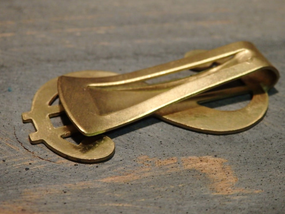 真鍮 マネークリップ ＄ドル ブラス ゴールド 札ばさみ 札入れ 財布 コインケース 新品未使用 3枚目の画像