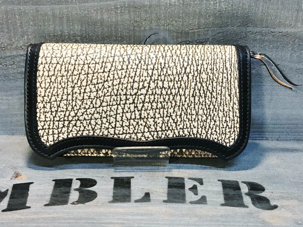 ウォレット シャークスキン サドルレザー ロングウォレット 革財布 長財布 サメ革 レザークラフト 限定品 新品未使用 42,000円