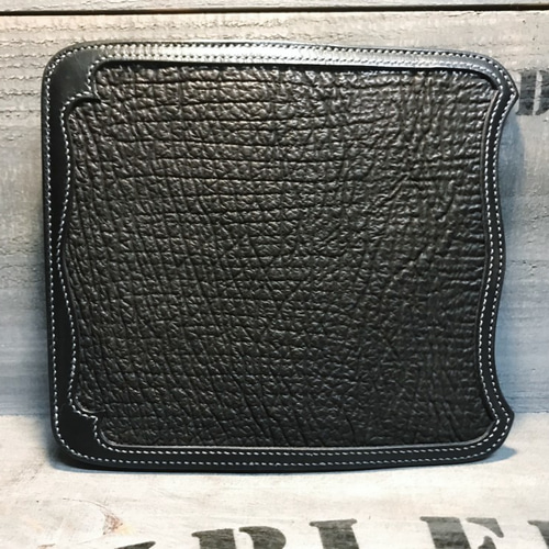 ロングウォレット シャークスキン サドルレザー 革財布 長財布