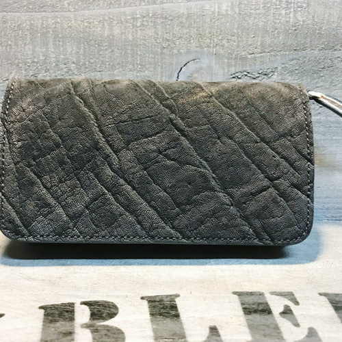 トラッカーウォレット エレファントレザー サドルレザー ゾウ革 革財布