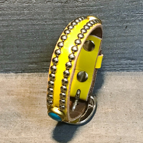 ナッツ　スタッズ　レザー　ベルト　ブレスレット　ハンドメイド スタッズブレスレット/UKサドルレザー/レザーブレスレット