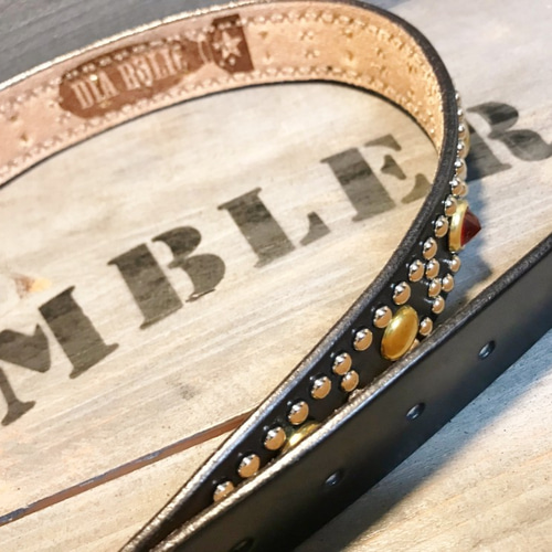 スタッズベルト サドルレザー レザーベルト バイカーズ 革ベルト