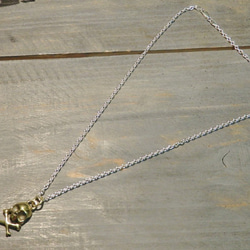 スカルクロスボーン ペンダントトップ 真鍮アクセサリー 髑髏骸骨 ネックレス ハンドメイド スカルネックレス 新品未使用 5枚目の画像