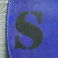 コインケース 小銭入れ サドルレザー 革財布 カードケース レザークラフト 手染め 手縫い サメ革 ステンシル 限定品 6枚目の画像