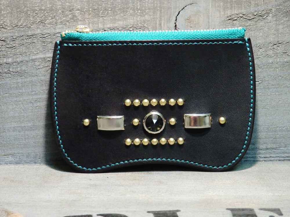 コインケース 小銭入れ サドルレザー 革財布 カードケース レザークラフト 革小物 ハンドクラフト 手縫い 新品未使用