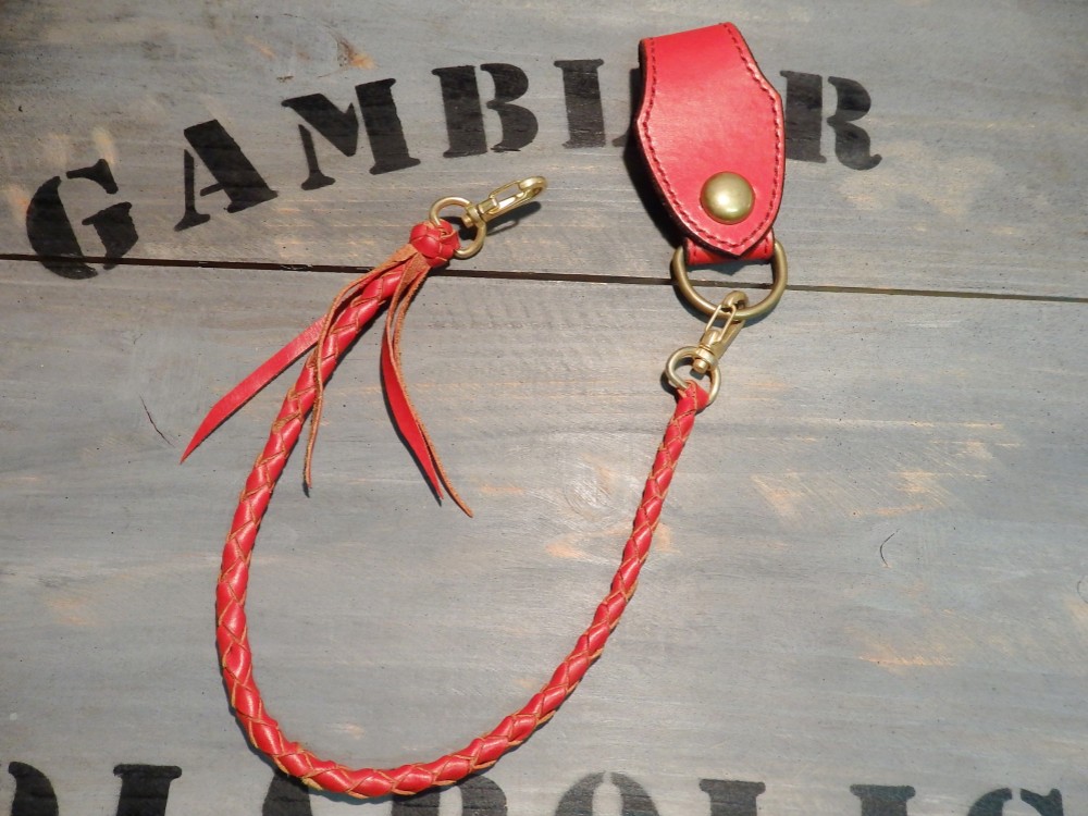 ウォレットロープ UKサドルレザー  ベルトループ ハンドメイド レザークラフト 革小物 限定品 新品未使用