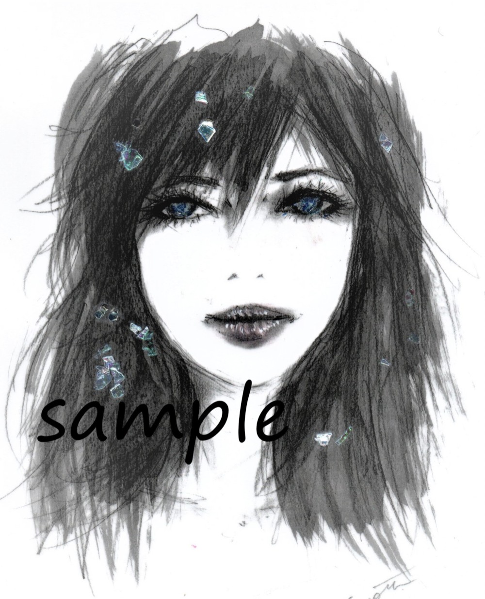 美少女★美女★モノトーン★可愛い★イラスト