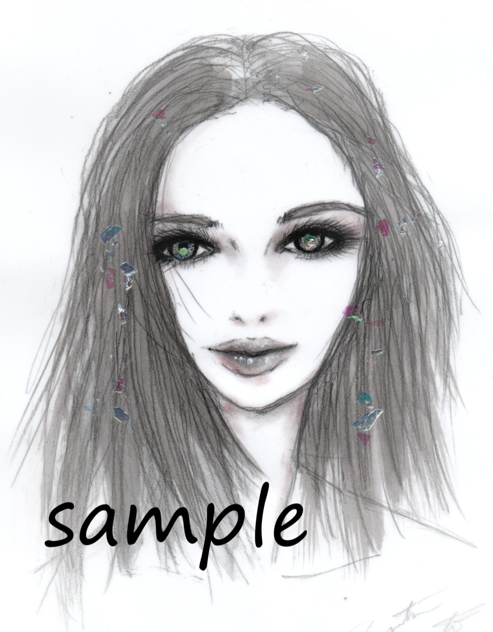 美少女★美女★モノトーン★可愛い★イラスト