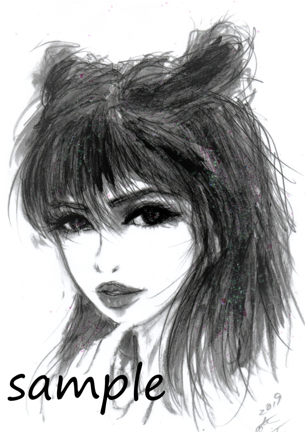 美少女★美女★モノトーン★可愛い★イラスト