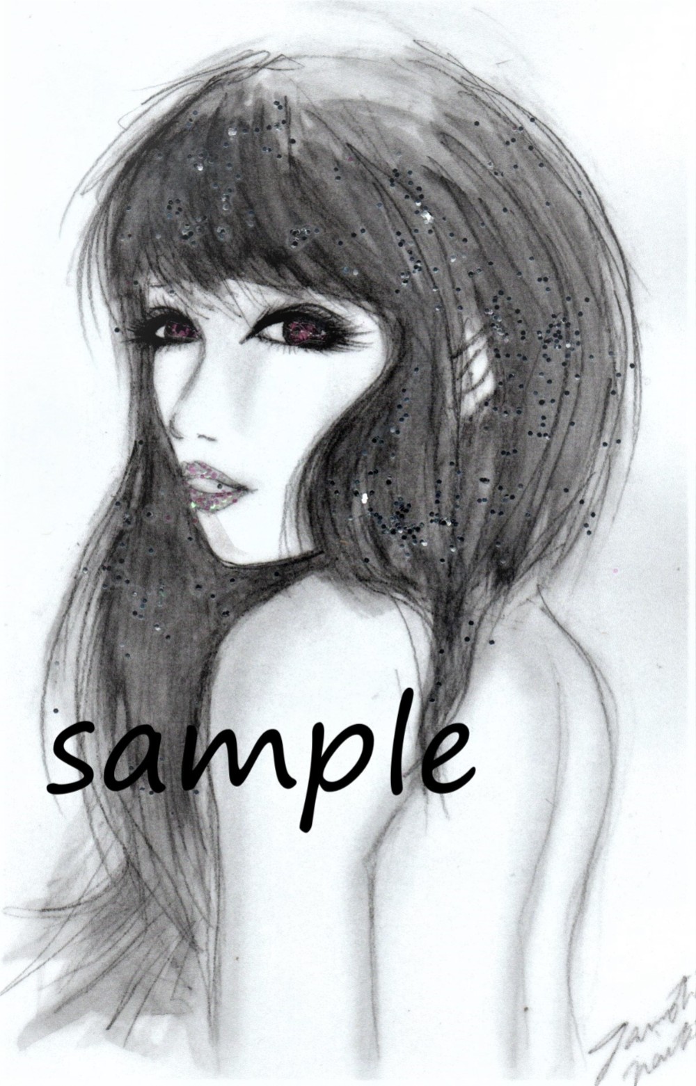 美少女★美女★モノトーン★可愛い★イラスト