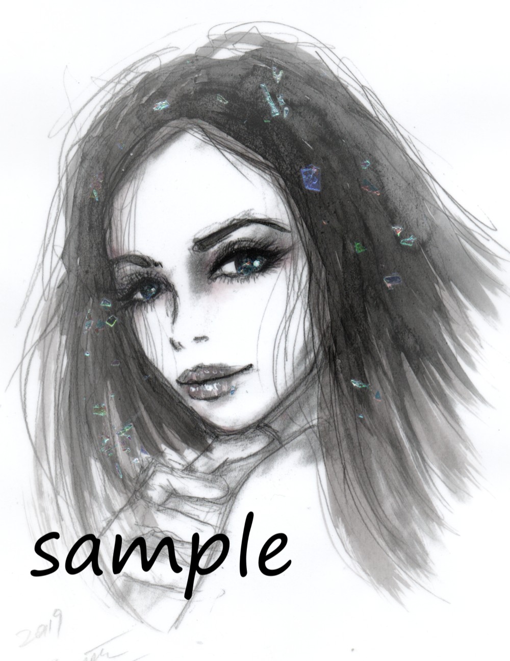 美少女★美女★モノトーン★可愛い★イラスト