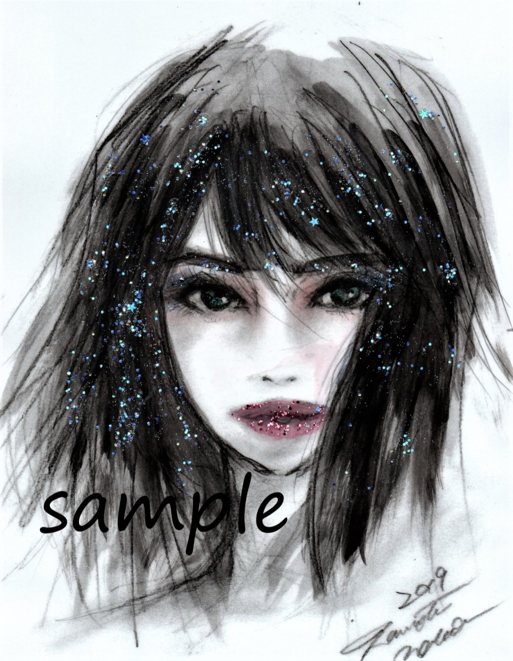 美少女★美女★モノトーン★可愛い★イラスト