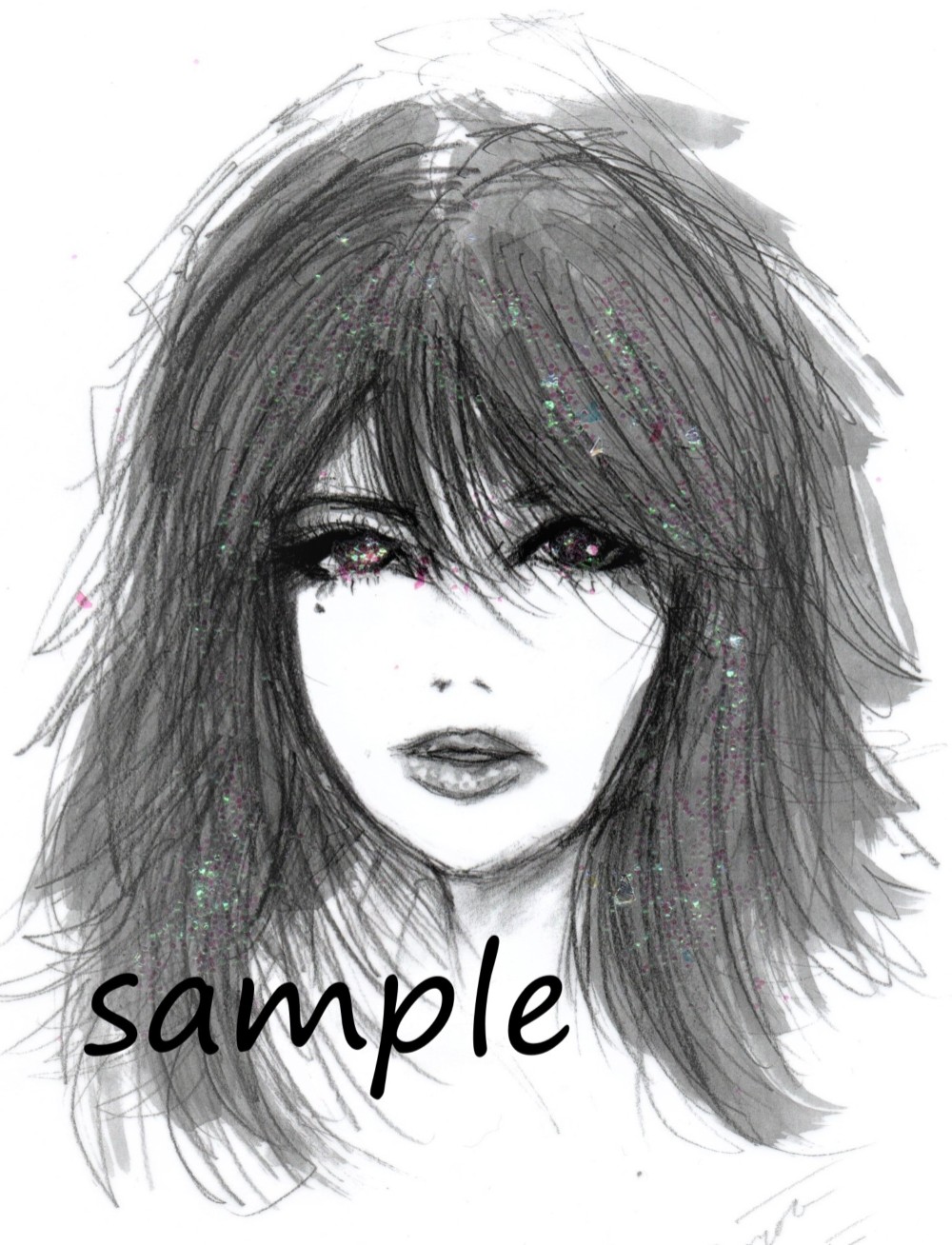 美少女★美女★モノトーン★可愛い★イラスト