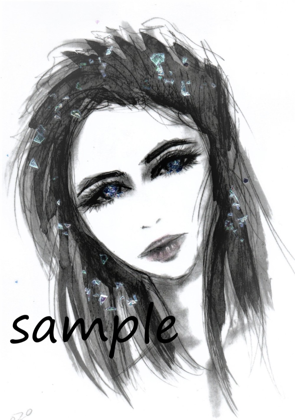 美少女★美女★モノトーン★可愛い★イラスト