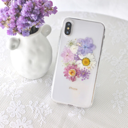 押し花ハンドメイドスマホケース iPhone13/13Pro/13mini/13Promax/12/12mini 4枚目の画像