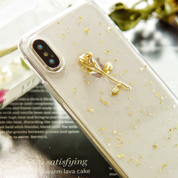 Golden Rose金箔ゴールド薔薇iPhoneケース iPhone12/12pro/11/X/XR/XS/7/8 5枚目の画像