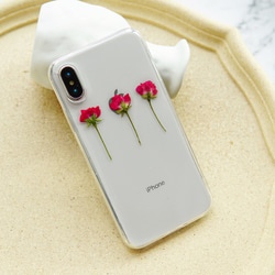 三本の薔薇押し花iPhoneケースiPhoneＸ/XS/XR/XS MAX/11 3枚目の画像