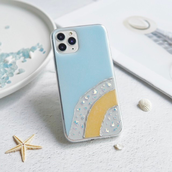 完成作品】海辺のiPhone X/XS ケース ハンドメイド