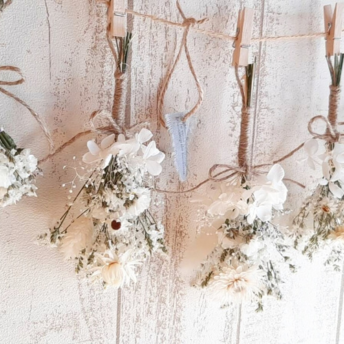 ナチュラル ホワイト カラー ドライフラワーガーランド5点セット  