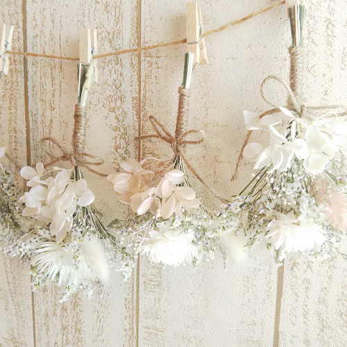 シルバーデージー ドライフラワーガーランド5点セット ドライフラワー  