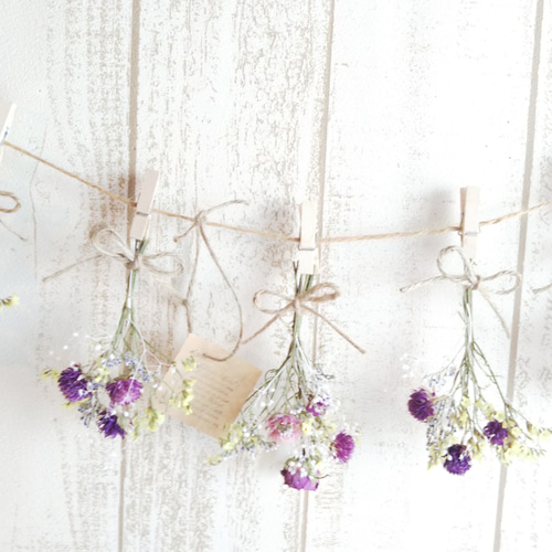 まん丸可愛い千日紅のドライフラワーガーランド5点セット ドライ  