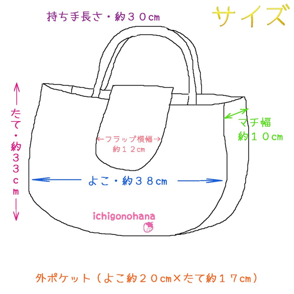 【半額セール・期間限定】フラップつきマチたっぷりBag『カップケーキ黒』nyf60 9枚目の画像