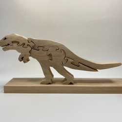 ティラノサウルス　知育玩具　木のおもちゃ　パズル　誕生日プレゼント　恐竜 1枚目の画像