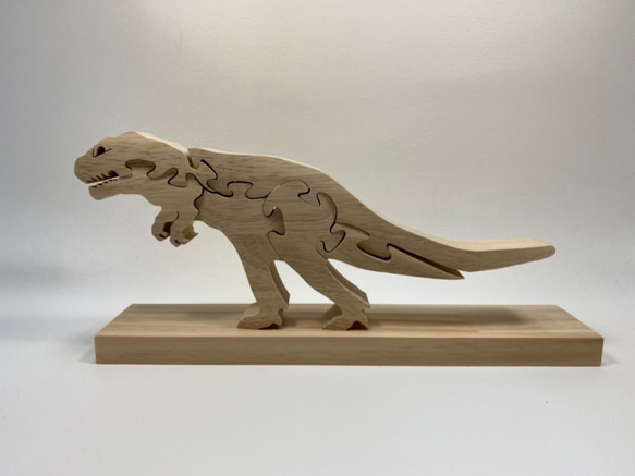 ティラノサウルス　知育玩具　木のおもちゃ　パズル　誕生日プレゼント　恐竜 1枚目の画像