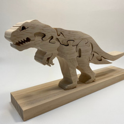 ティラノサウルス　知育玩具　木のおもちゃ　パズル　誕生日プレゼント　恐竜 2枚目の画像