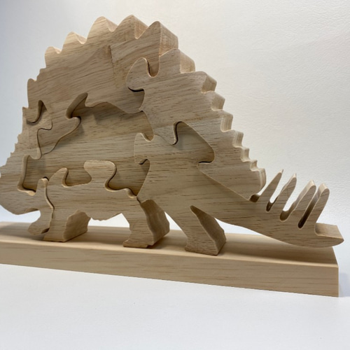 ステゴサウルス 知育玩具 木のおもちゃ パズル 誕生日プレゼント 恐竜