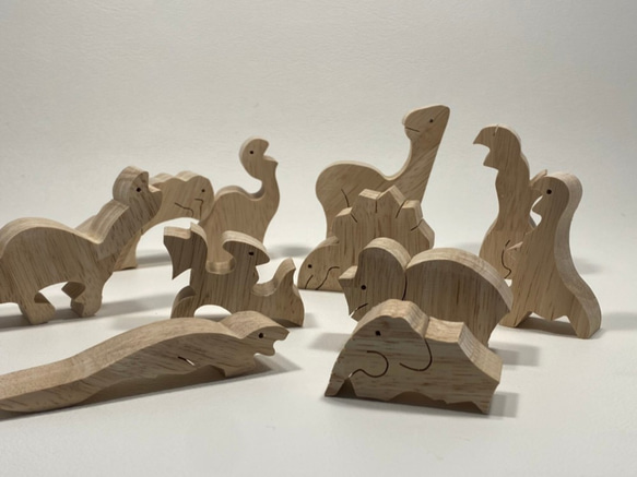 恐竜　木のおもちゃ　パズル　木製　誕生日プレゼント　知育玩具　キッズ　おもちゃ 2枚目の画像