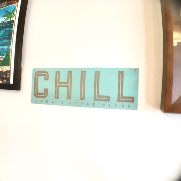 ウッドサインプレート ≪CHILL≫　ハンドメイドインテリア 2枚目の画像