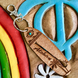 名入れ・送料無料 | SUP サップ型 ハンドメイド ウッドキーホルダー