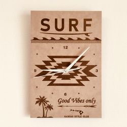 掛鐘手工木製內飾≪SURF STYLE≫ 第1張的照片