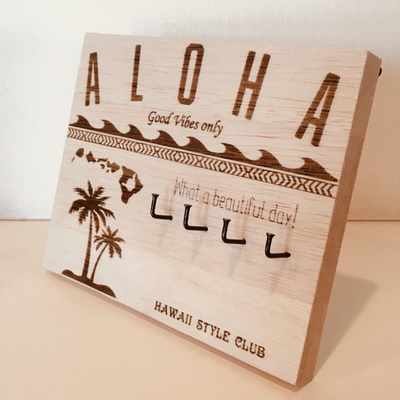 手工木製永久日曆鑰匙架≪ALOHA STYLE≫ 第7張的照片