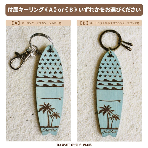 無料名入れ】 サーフボード型 Mint Blue ≪Stars&waves