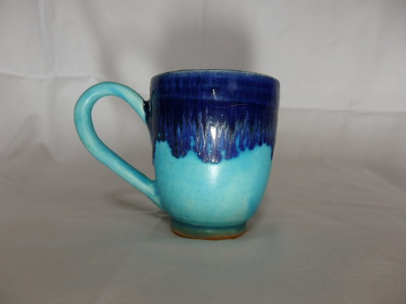 フリーカップ　陶器　地中海ブルーのフリーカップ② 1枚目の画像