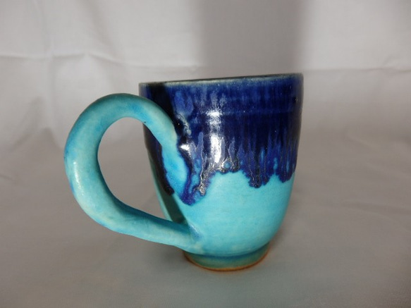 フリーカップ　陶器　地中海ブルーのフリーカップ② 2枚目の画像