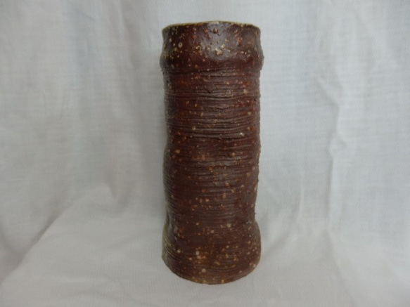 花瓶　紐づくり　穴窯　備前焼風 2枚目の画像