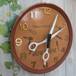 壁掛け時計 美容 理容 オーダーメイド オリジナル時計 プレゼント お祝い サプライズ おもしろ時計 渋い時計 5枚目の画像