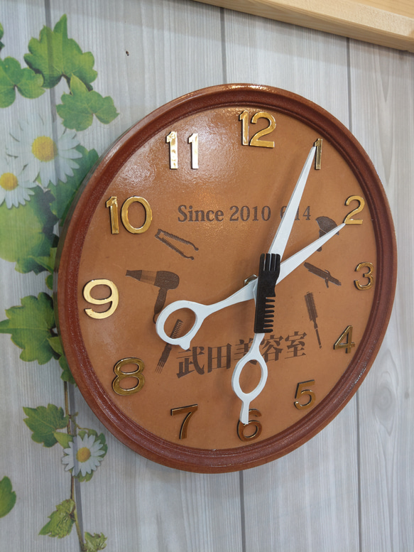 壁掛け時計 美容 理容 オーダーメイド オリジナル時計 プレゼント お祝い サプライズ おもしろ時計 渋い時計 5枚目の画像