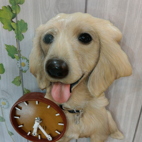 リアル】壁掛け ペット時計 かわいい ゴールデンレトリバー インテリア