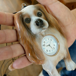 ペット キーホルダー ネックレス(時計付き) 3D 似顔絵 プレゼント サプライズ 3枚目の画像