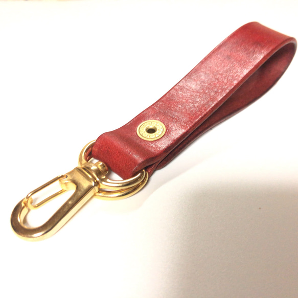 Rugato腰帶環鑰匙扣D紅色黃銅扣金色，搭配Danna Skan 第5張的照片