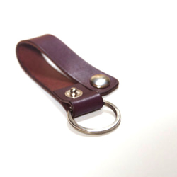 ≪銷售≫原創皮帶環鑰匙扣紫紫鎳鈕扣 第2張的照片